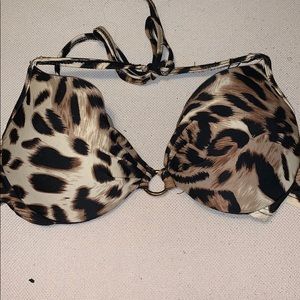 Cheetah print push-up swimsuit top